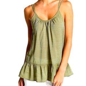 Melrose and Market Olive Green Peplum Top Tank Cami